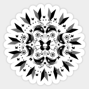 Butterflies with skull mandala Sticker